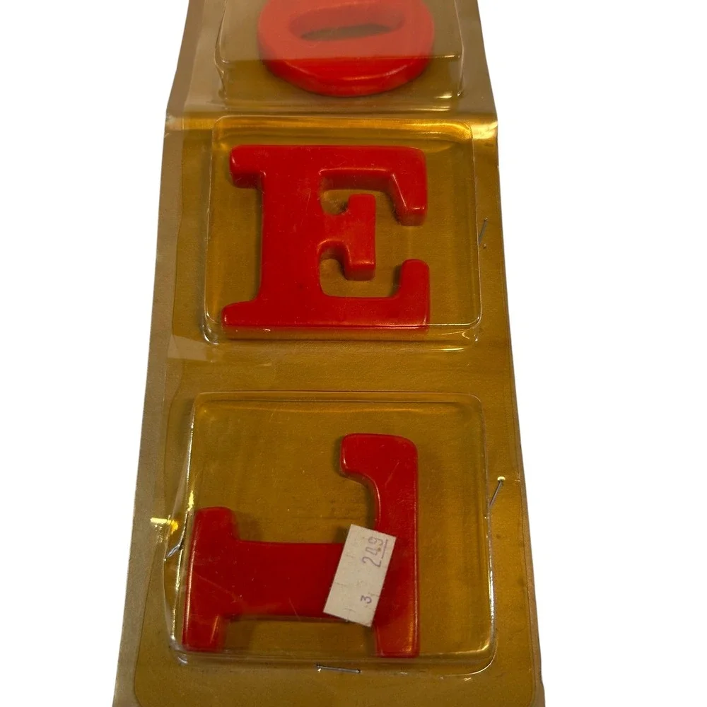 Vintage NOEL Christmas Letters Red Plastic Holiday Decoration NOS‎ Taiwan